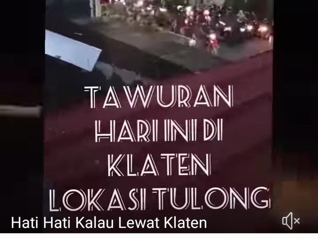 Viral Tawuran di Tulung Klaten, Massa Saling Lempar